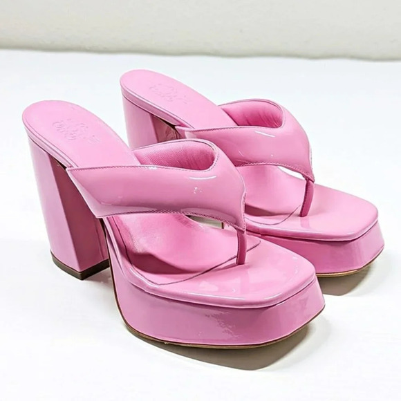 Gia Borghini Women's Gia 17 Pink Patent Platform Sandals Size 39 IT (MSRP $475) - Picture 4 of 11